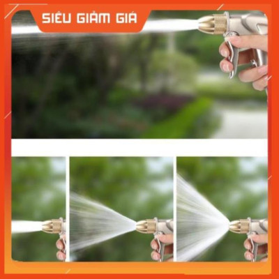 Bộ dây vòi xịt nước rửa xe, tưới cây . tăng áp 3 lần, loại 7m,10m 206701 đầu đồng,cút đồng,+tặng mở chai