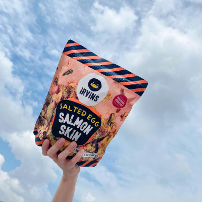 Da cá hồi trứng muối Salted Egg Salmon Skin 210g IRVINS