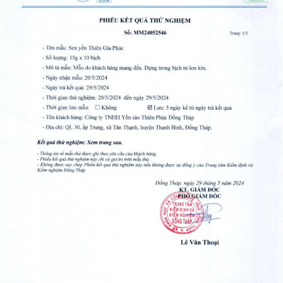 Sữa sen yến Thiên Gia Phúc (5 gói) - Không đường