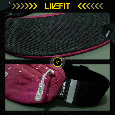 Đai chạy bộ, Túi đeo hông chạy bộ LiveFit cao cấp - Running Belt - WB0924
