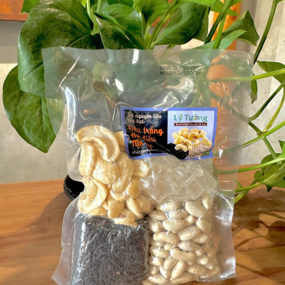 Set nguyên liệu sữa hạt: Đậu trắng - Hạt điều - Mè đen 115g