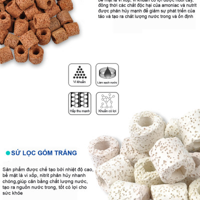Sứ Lọc Hồ Cá túi 1KG và 1 túi đựng vật liệu lọc bể cá SIZE TO 37 x 29cm