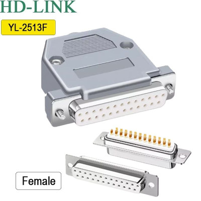 Đầu hàn Com LPT DB25 chân đồng vỏ ốp nhựa cứng HD-Link YL-2513. HÀNG CHÍNH HÃNG !!!