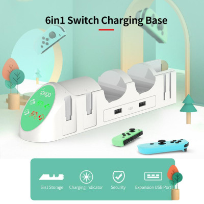 Đế sạc 6 trong 1 iPega PG-9187 thay thế vừa vặn cho Nintendo Switch Pro 