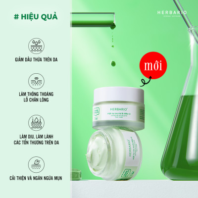 Bộ 5 Chăm Sóc Da Rau má và Diếp cá Herbario: Nước tẩy trang 300ml + Sữa rửa măt 200ml + Xịt khoáng 100ml +Mặt nạ 30ml+Tinh chất 30ml