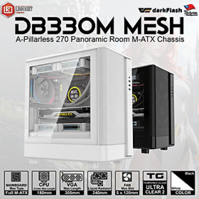 VỎ CASE MÁY TÍNH DARKFLASH DB330M MESH (Full M-ATX) - Hàng chính hãng