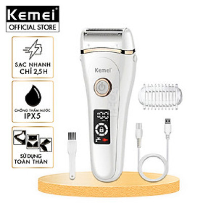 Máy cạo lông Kemei KM-392 chuyên dùng cạo lông toàn thân, bikini sử dụng pin sạc tiện lợi - Chính hãng
