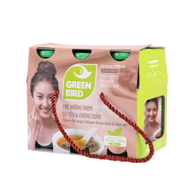 Chè Dưỡng Nhan Tổ Yến & Trùng Thảo - Lốc 6 chai x 185ml