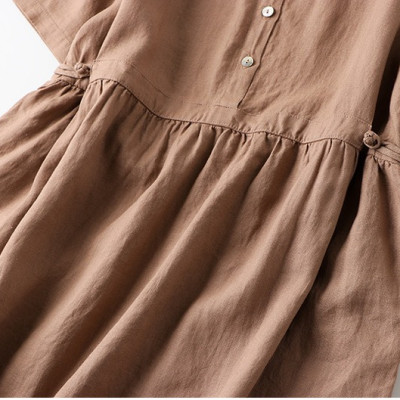 Đầm suông linen nữ trẻ trung, Váy đầm sơ mi nữ form rộng nhiều màu lựa chọn mẫu mới thời trang xuân hè Haint Boutique Da215
