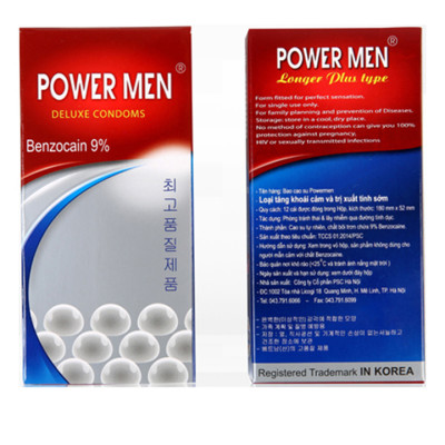 Bao Cao Su Lâu Ra Power Men Deluxe Condoms (H12) - Có Gai Kích Thích - 100% Hàng Chính Hãng - Che Tên Sản Phẩm