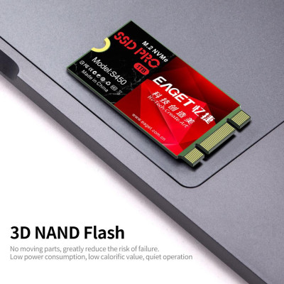 EAGET S450 SSD M.2 PCIe NVMe Solid State Drive High Speed Transmission Compact Slient Shockproof SSD for PC Laptop 1TB
