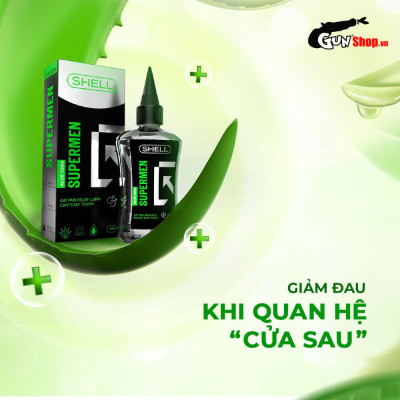 Gel bôi trơn hậu môn tinh chất lô hội - Shell Supermen Aloe Vera - Chai 90ml
