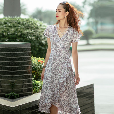 Đầm Midi Đầm Dài Đầm Đắp Vạt DRE109 Thời trang thiết kế Hity