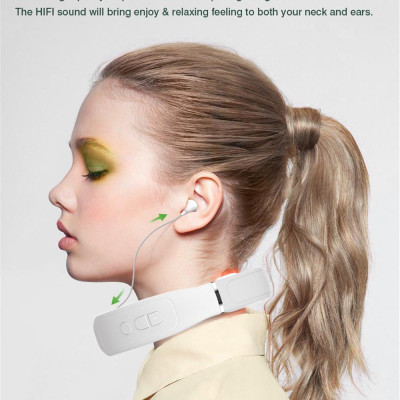 CINCATDY Foldable Portable Neckband Earphone Wireless In-Ear Headset Comfortable Ergonomic Neckband Design Intelligent Neck Massage