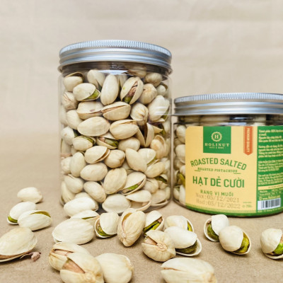 Hạt dẻ cười rang muối, Không Tẩy Trắng, Bùi giòn, Thơm ngon - nhập khẩu Mỹ chính ngạch Thương Hiệu Holinut/  500gram
