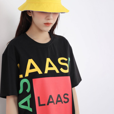 LAAS Áo thun LAAS color đen free in chữ