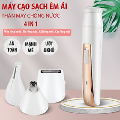 Máy Tỉa Lông Đa Năng 4 In 1 Cạo Lông Mày, VùngK ín, Mặt ,Nách, Chân, Tay, Tỉa Lông Mũi - Hàng Chính Hãng