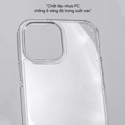 Ốp lưng giảm sốc chống va đập chống ố vàng cho  iPhone 15 Pro Max / 15 Pro / 15 Plus / iP 15 hiệu X-level ICE Crystal trang bị đệm khí ẩn bốn góc, Mặt lưng PC chống ố vàng - Hàng nhập khẩu