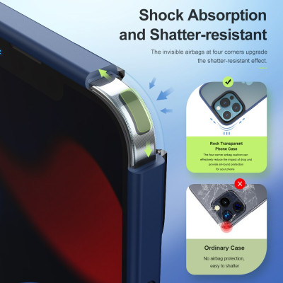 Ốp lưng chống sốc viền cao su cho iPhone 12 Mini thiết kế mặt lưng trong suốt Hiệu Rock hybrid Protective Case (độ đàn hồi cao, bảo vệ toàn diện, tản nhiệt tốt) - hàng nhập khẩu