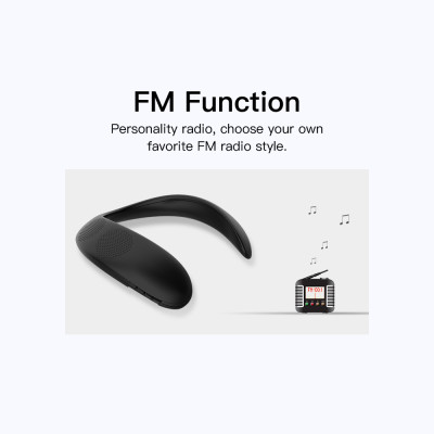 Loa không dây di động Bluedio HS Bluetooth gắn trên cổ với hỗ trợ âm thanh vòm trung thực Chức năng FM Thẻ SD