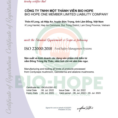 Nấm Đông Trùng Hạ Thảo Khô Sấy Thăng Hoa BIO HOPE Hỗ Trợ Sức Khỏe Tăng Khả Năng Hấp Thụ Chất Dinh Dưỡng - Hộp 10G