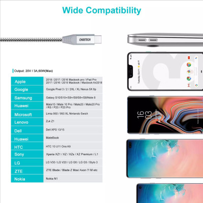 Bộ Củ Sạc Nhanh CHOETECH 38W PD5002 Và Cáp Type C to C 60W Dài 1.8M CC0005-SR Cho iPhone 15, iP16, Cho Samsung- Hàng Chính Hãng