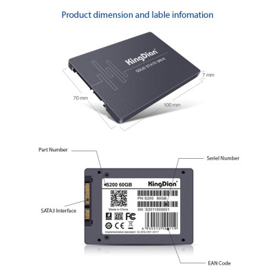 Ổ cứng SSD SATA3 S200 60GB KingDian