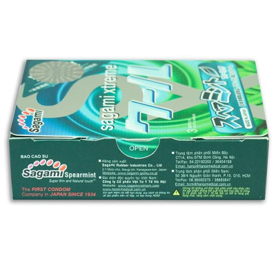 Bao Cao Su Bạc Hà Sagami Spearmint (H3) + BCS Chống Xuất Tinh Sớm Có Gai Power Men Cá Ngựa Bạc (H3) - 100% Hàng Chính Hãng - Che Tên Sản Phẩm