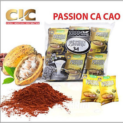 Bột Ca Cao Passion 3 in 1 CoCoa Indochine (Túi 30 gói x 16g) - MUA 3 TÚI TẶNG 1 HỘP MATCHA LATTE 100G