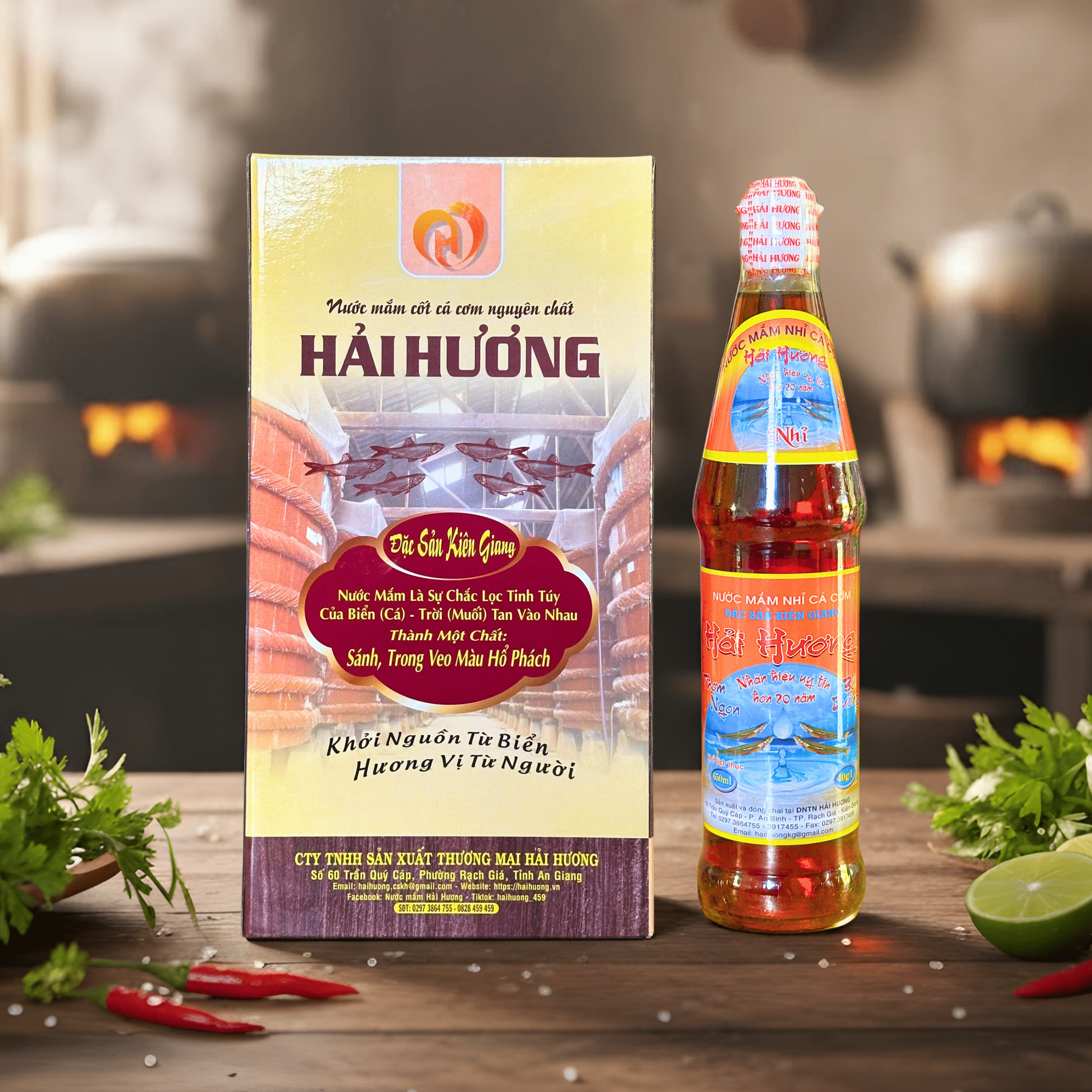 Nước Mắm Nhỉ Cá Cơm 40 Độ Hộp 2 Chai 650ml