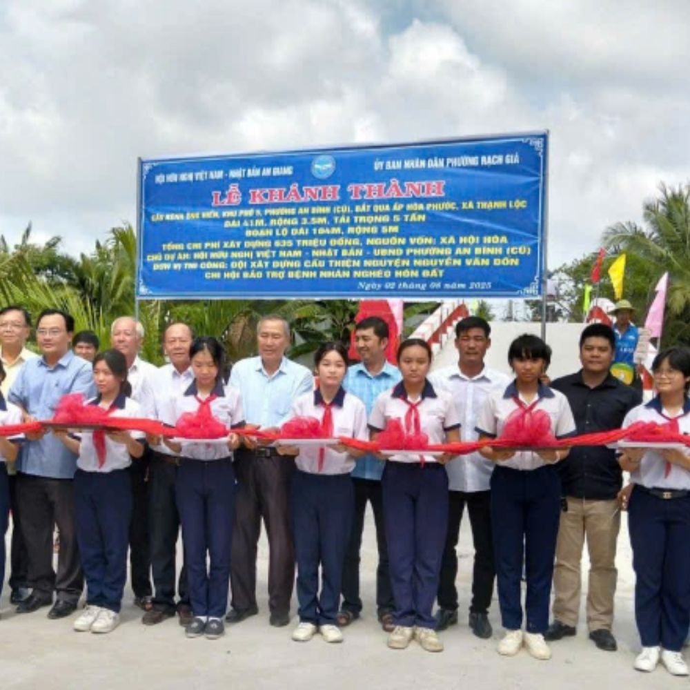 Hội Hữu Nghị Việt Nam – Nhật Bản Tỉnh An Giang Khánh Thành Cầu Kênh Nhánh Ông Hiển, Khu Phố 5, Phường An Bình (Cũ), Bắt Qua Cù Lao Ấp Hòa Phước, Xã Thạnh Lộc