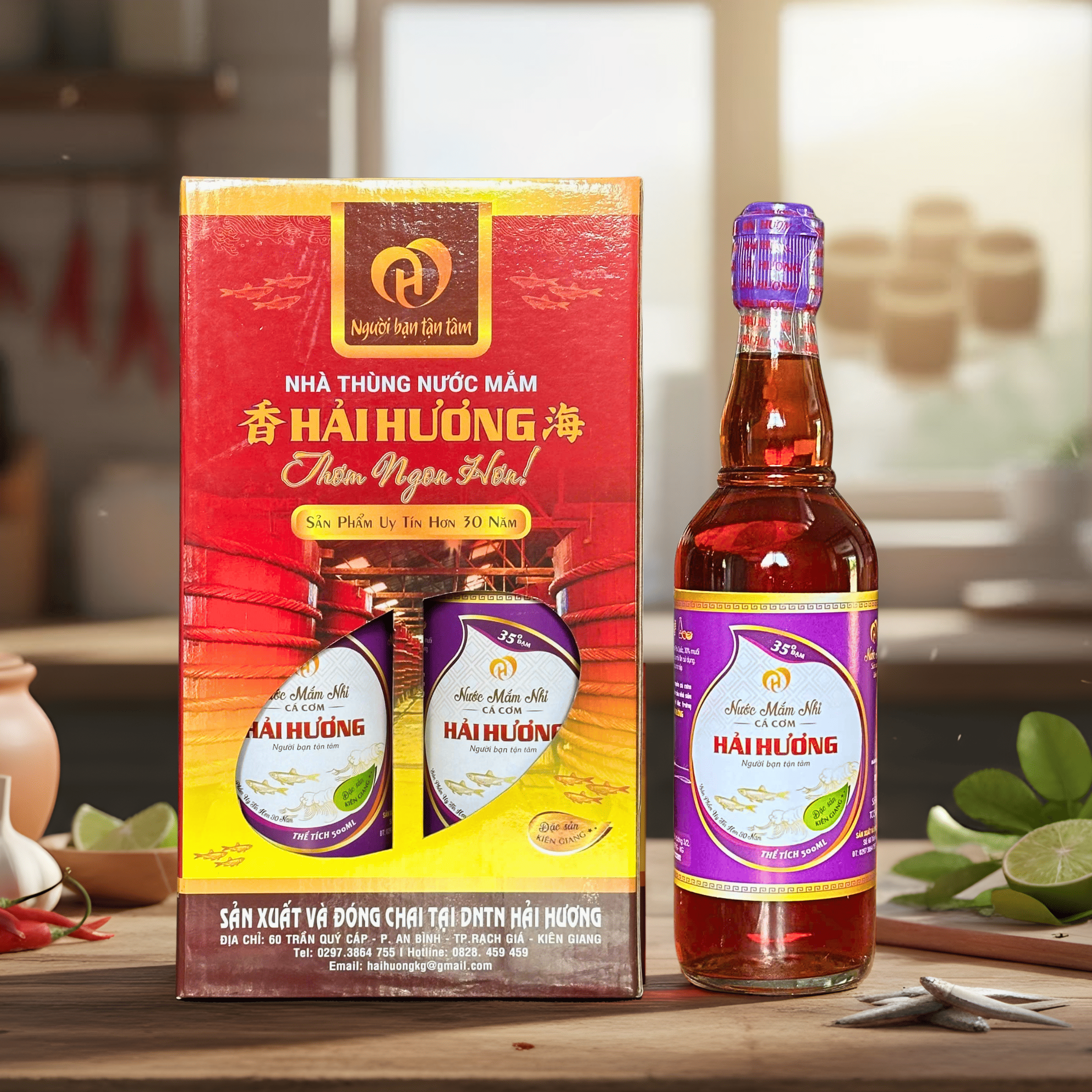 Nước Mắm Hải Hương 35N Hộp 2 Chai 500ml