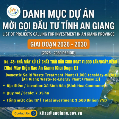 No. 42: Nhà Máy Xử Lý Chất Thải Rắn Sinh Hoạt Xã Chợ Vàm (200 Tấn/Ngày.Đêm)