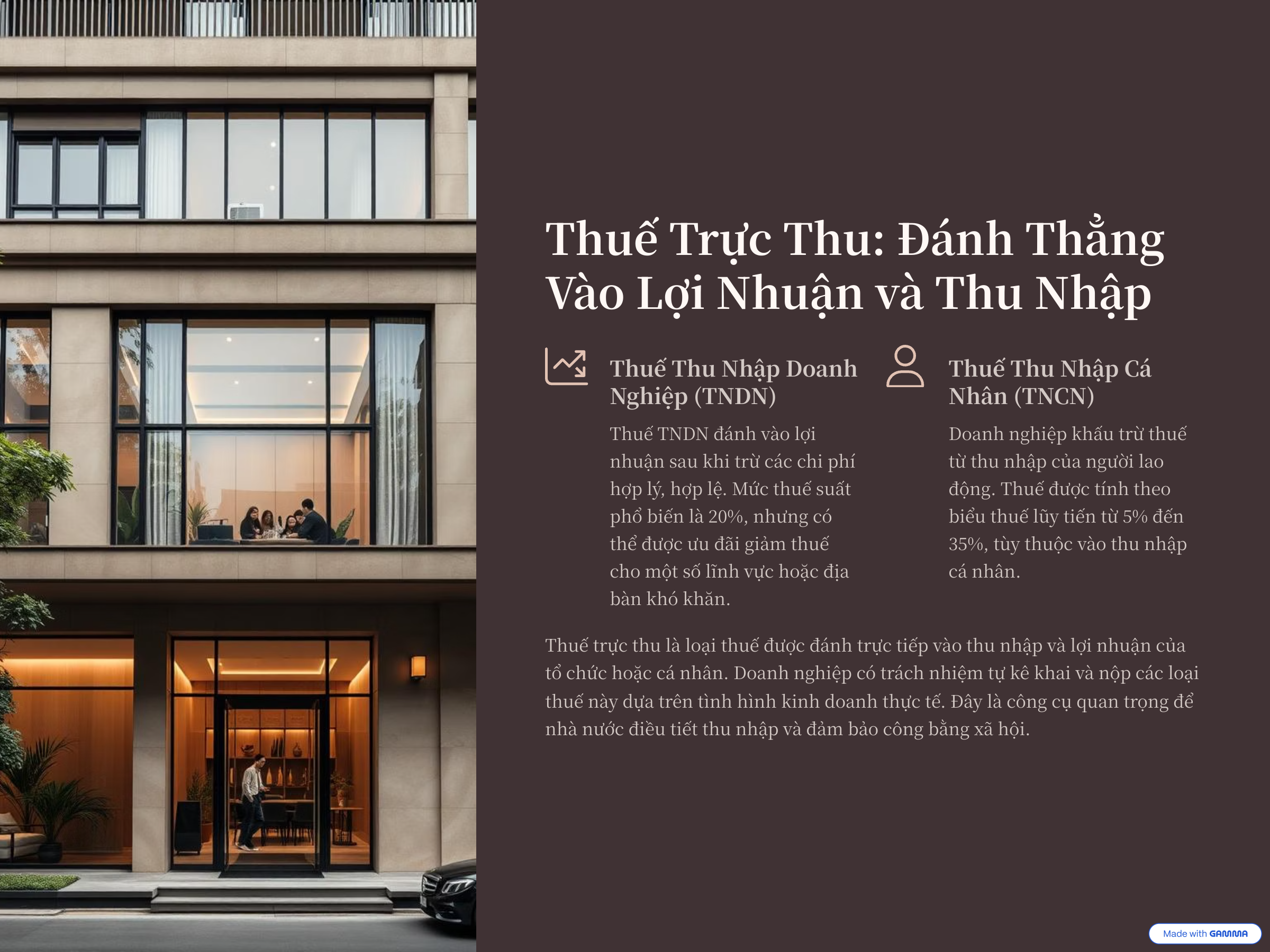 1. Thuế trực thu: đánh thẳng vào lợi nhuận và thu nhập