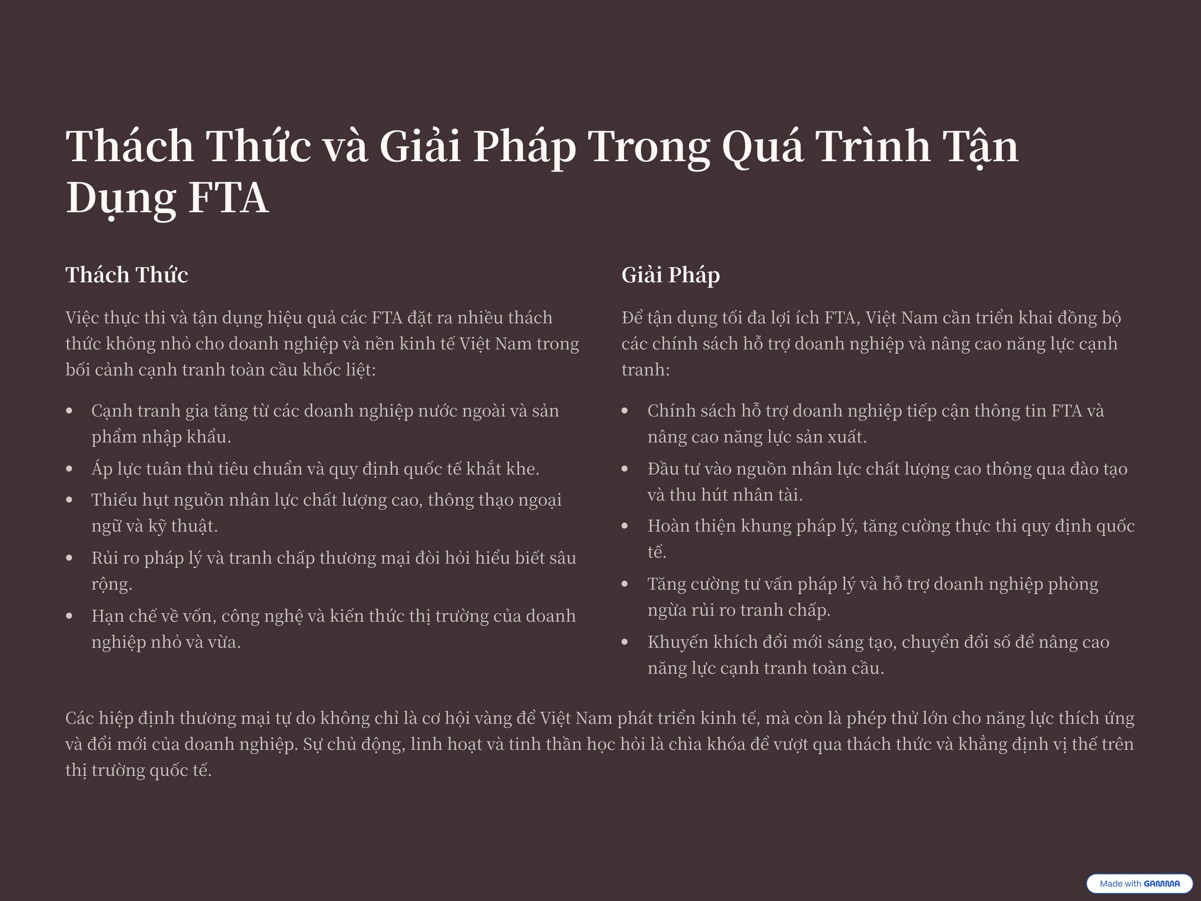 3. Những Thách Thức Đặt Ra Trong Quá Trình Tận Dụng Các FTA