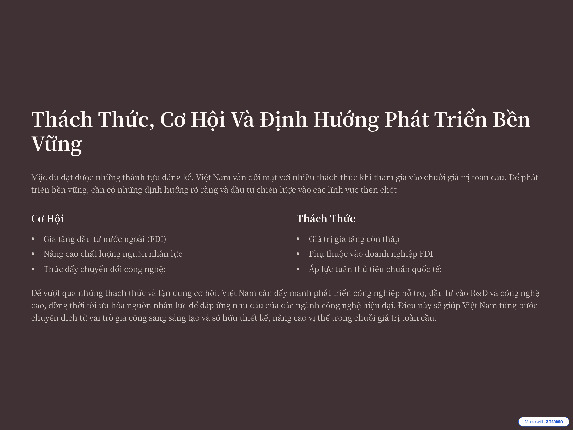 3. Thách thức, cơ hội và định hướng phát triển bền vững