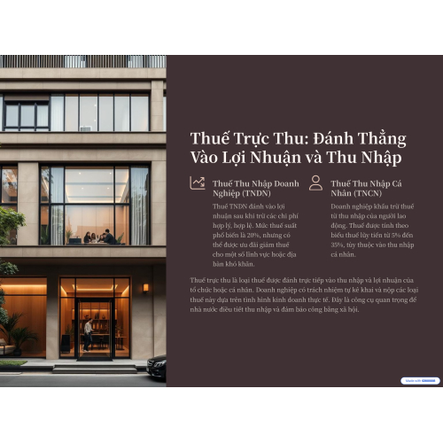 1. Thuế trực thu: đánh thẳng vào lợi nhuận và thu nhập