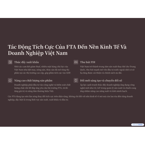 2. Tác Động Tích Cực Của FTA Đến Nền Kinh Tế Và Doanh Nghiệp Việt Nam