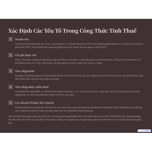 2. Xác định các yếu tố trong công thức