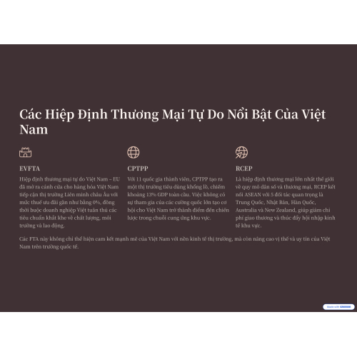 1. Tổng Quan Về Các Hiệp Định Thương Mại Tự Do Mà Việt Nam Đã Tham Gia
