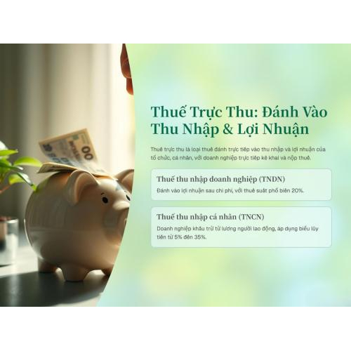 1. Thuế trực thu: đánh thẳng vào lợi nhuận và thu nhập