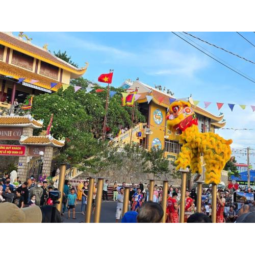 Các đoàn Lân biểu diễn