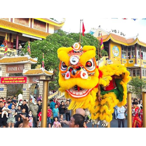 Các đoàn Lân biểu diễn