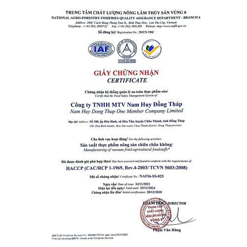Bộ Giấy Tờ - Chứng Nhận Công Ty TNHH MTV Nam Huy Đồng Tháp