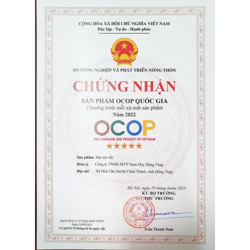Bộ Giấy Tờ - Chứng Nhận Công Ty TNHH MTV Nam Huy Đồng Tháp