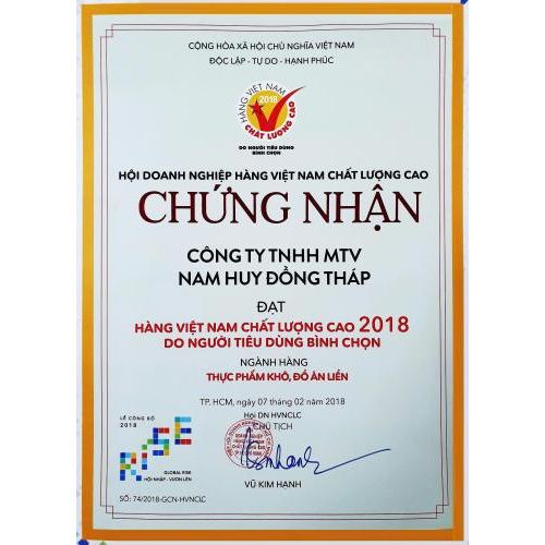 Bộ Giấy Tờ - Chứng Nhận Công Ty TNHH MTV Nam Huy Đồng Tháp