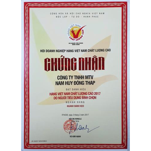 Bộ Giấy Tờ - Chứng Nhận Công Ty TNHH MTV Nam Huy Đồng Tháp