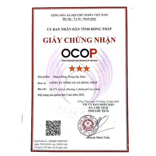Bộ Giấy Tờ - Chứng Nhận Công Ty TNHH An An Đồng Tháp - Cao Lãnh