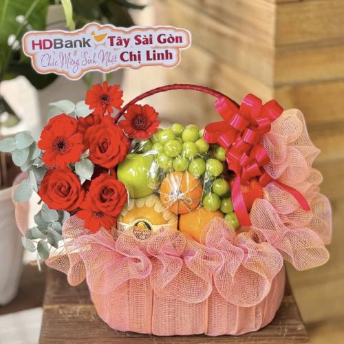 Giỏ Hoa Trái Cây Chúc Mừng HD