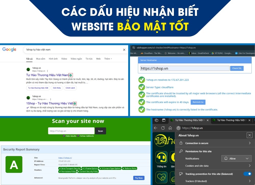 Các dấu hiệu nhận biết Website bảo mật tốt